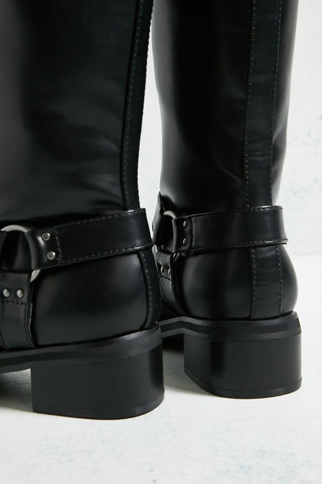 UO Black Becky Buckle Knee High Boots  #3