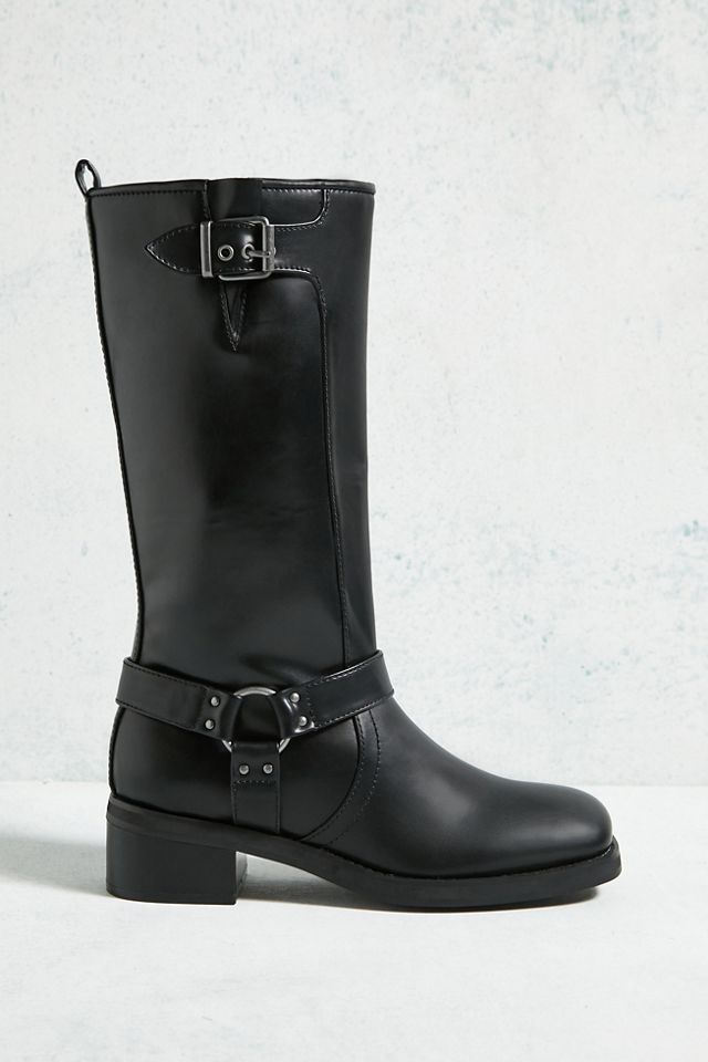 UO Black Becky Buckle Knee High Boots  #5