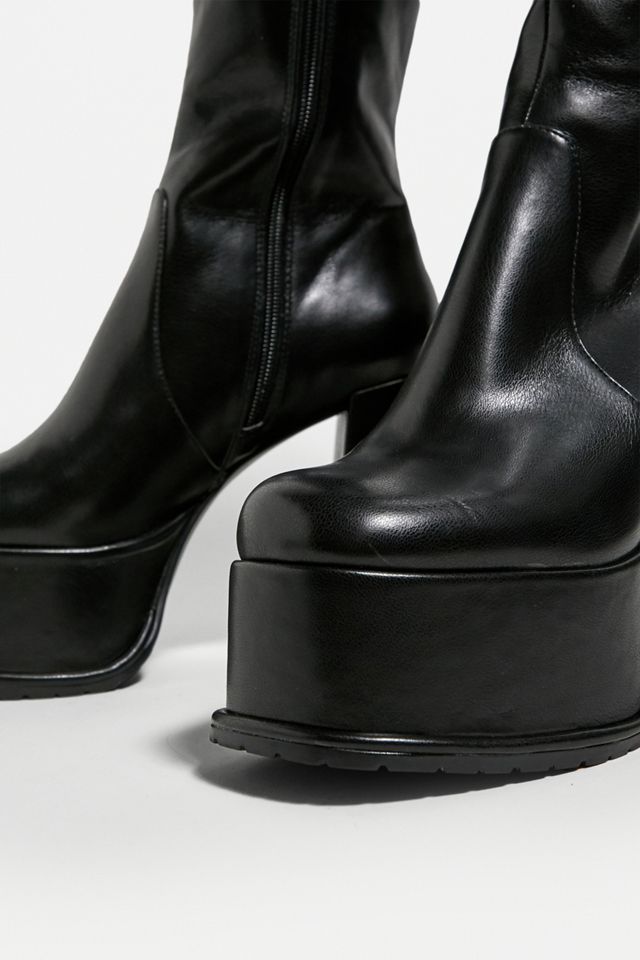 Shelly's London Khia Black Knee-High Boots | Urban Outfitters UK