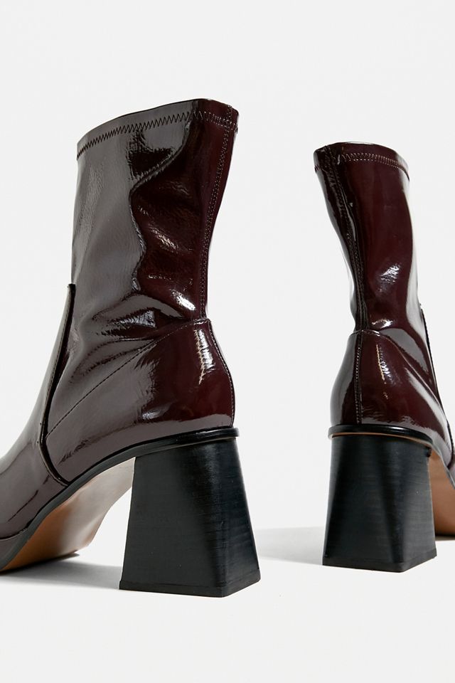 Shelly's London Patent Brown Jupiter Boots | Urban Outfitters UK