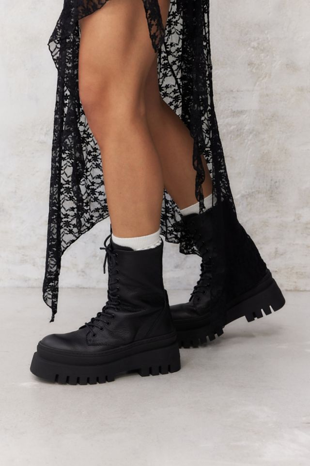 Steve madden black hot sale leather boots