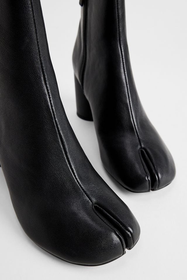Steve Madden Schwarze Caro Leder-Stiefeletten mit geteilter Zehenpartie #2