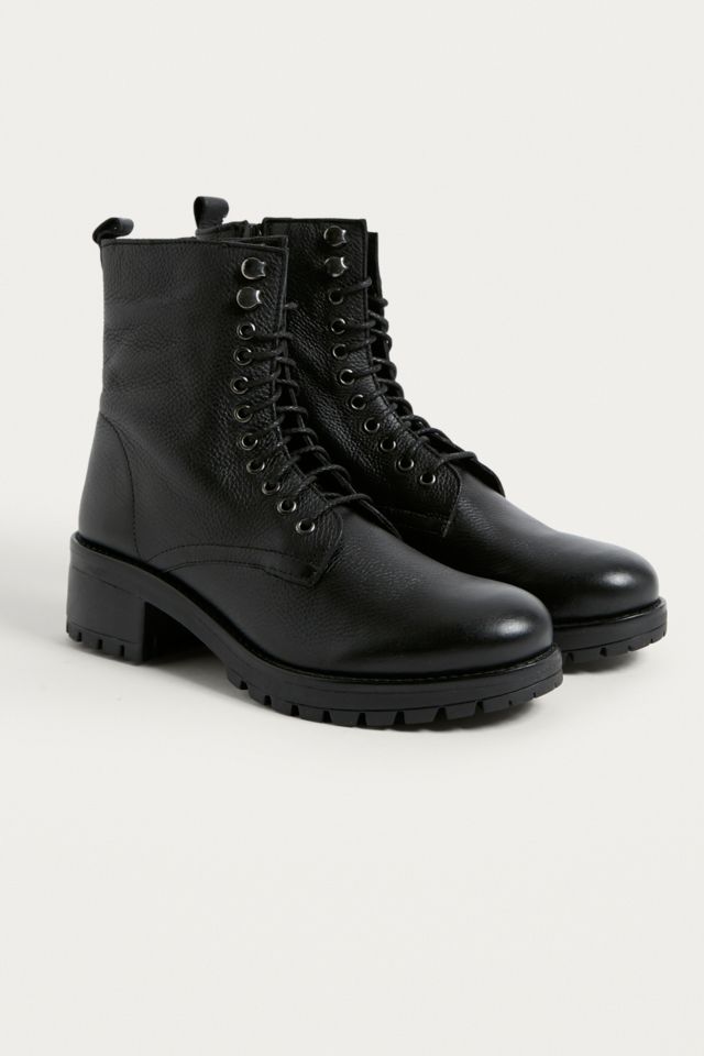 UO Zoe Leather Combat Boots | Urban Outfitters UK