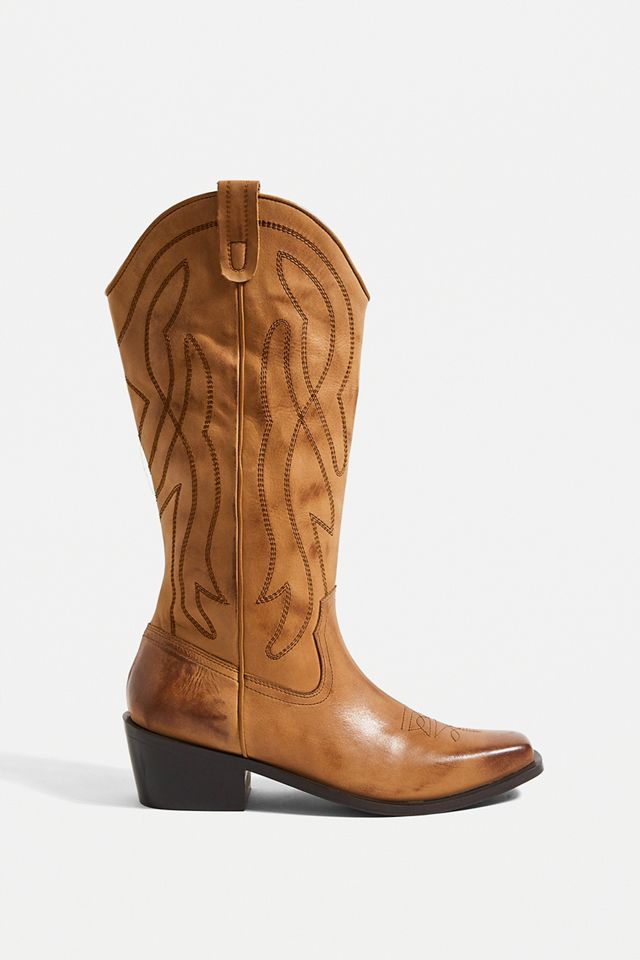 Botas UO Cassidy Western de Cuero Marrón #1