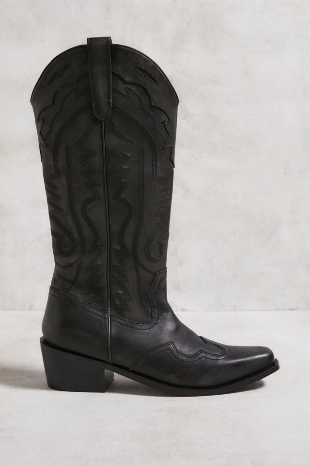 UO Black Leather Dallas Cowboy Boots #3