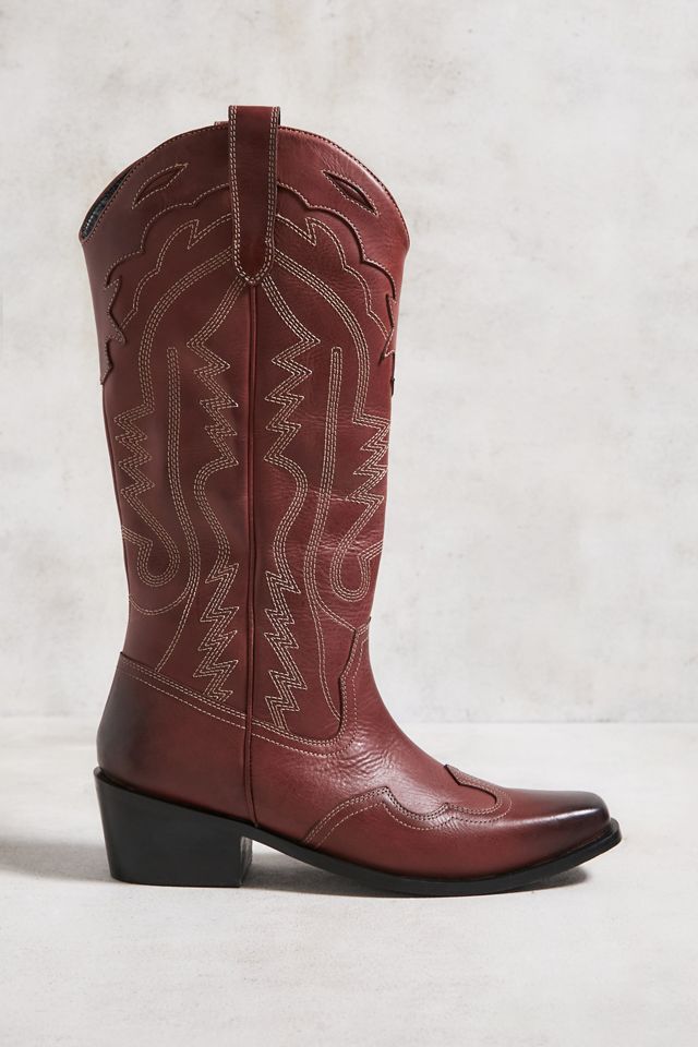 UO Red Leather Dallas Cowboy Boots  #2
