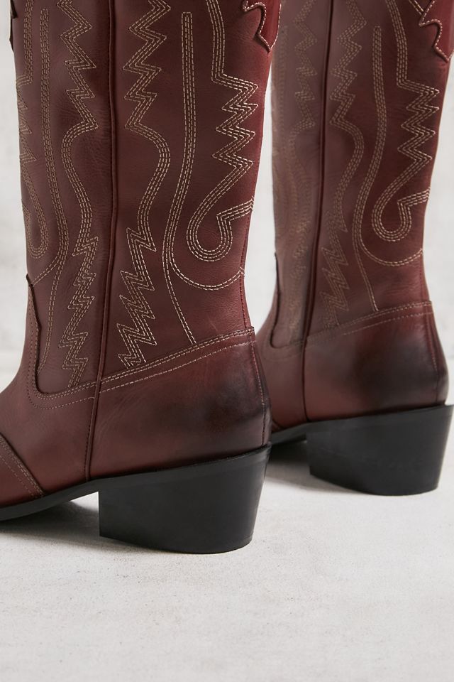 UO Red Leather Dallas Cowboy Boots  #3