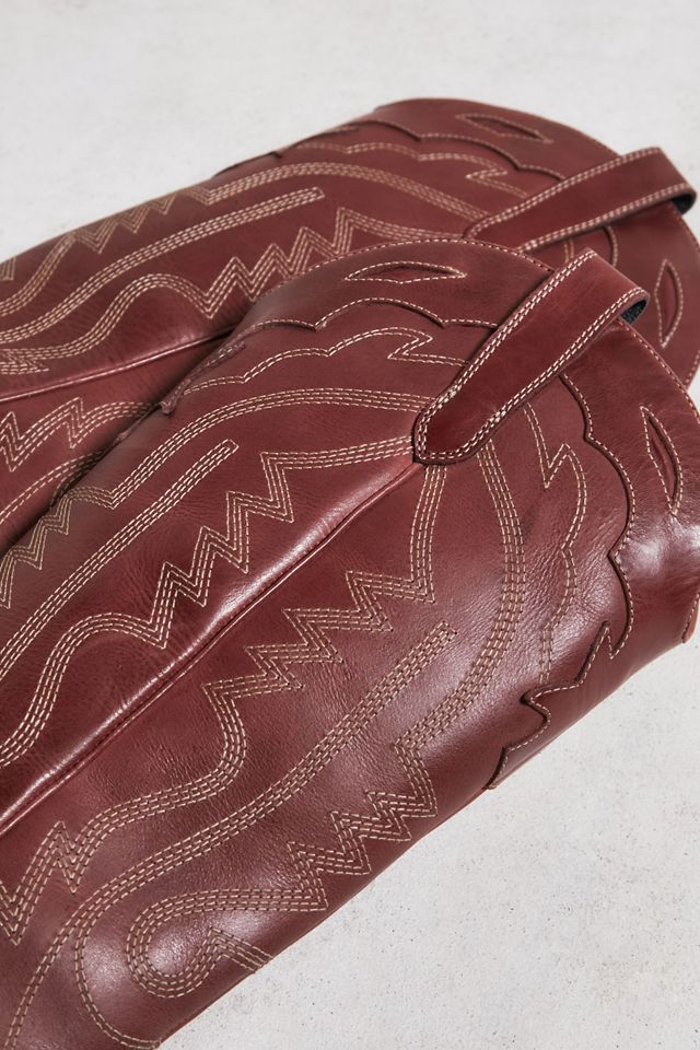 UO Red Leather Dallas Cowboy Boots  #5