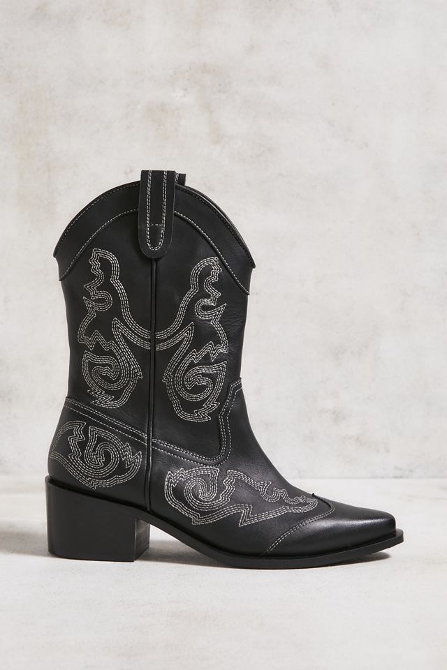 UO Black Leather Rodeo Western Boots  #2