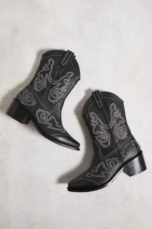 UO Black Leather Rodeo Western Boots  #5