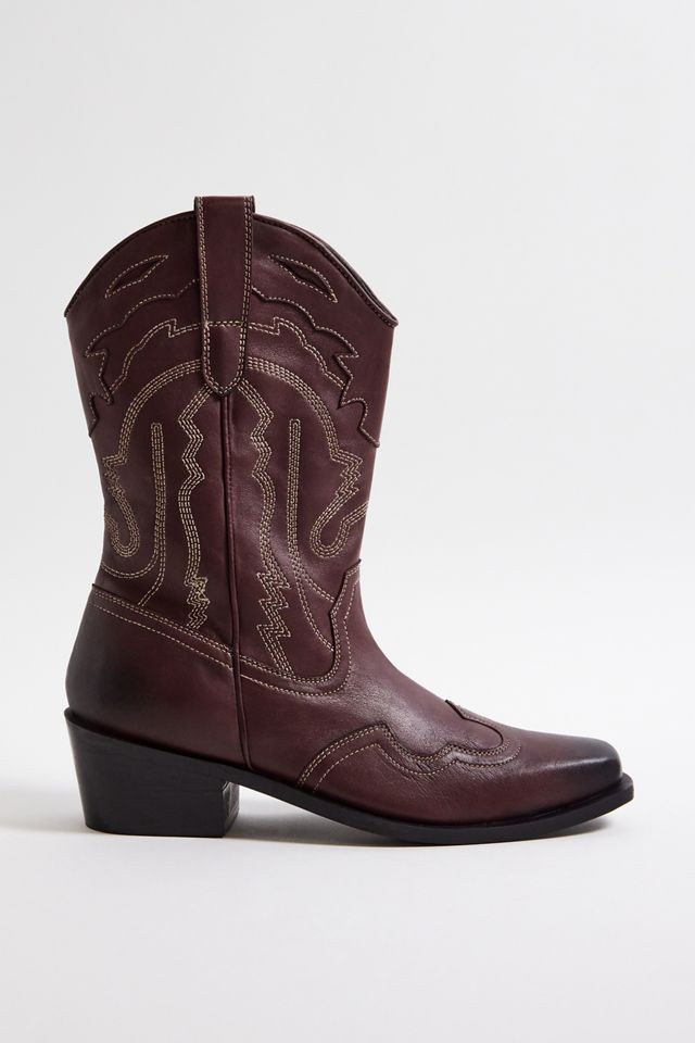 UO Red Texas Embroidered Western Boots #1