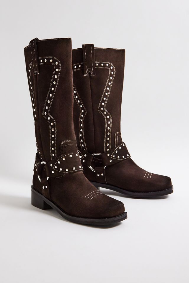 【COLOR iN ID】stud suede platform boots UO Austin Studded Suede Knee High Boots | Urban Outfitters UK