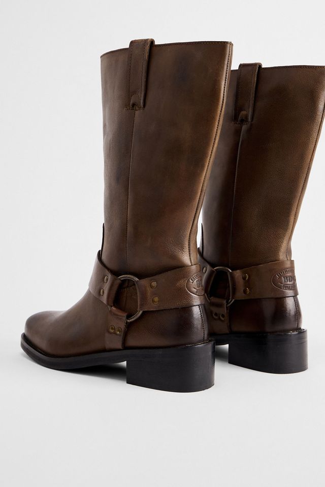 BDG Stivali da moto in pelle marrone #4