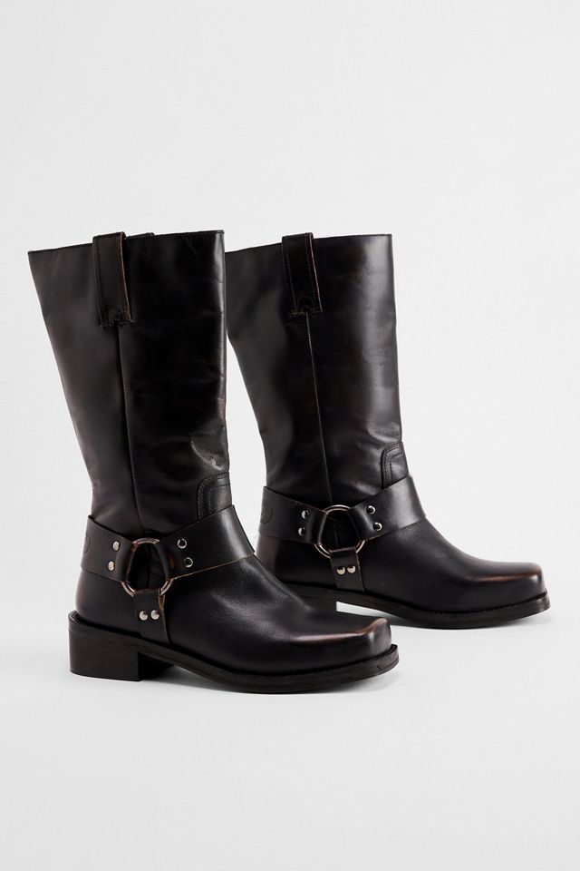 BDG Black Moto Leather Biker Boots #2