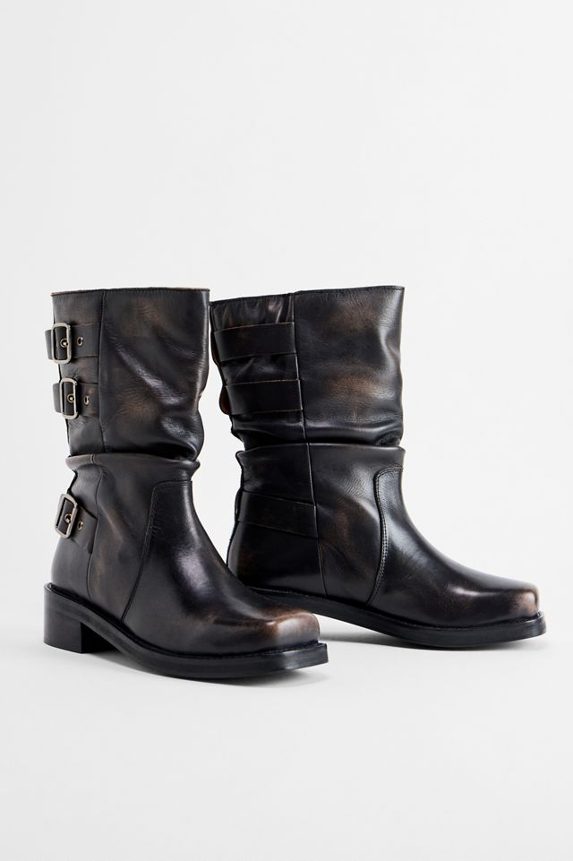 Bottes en cuir slouch à boucle BDG Ride #1