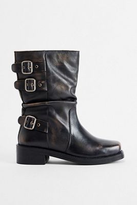 BDG Ride Buckle Slouch Leather Boots