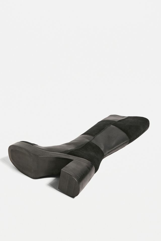 UO Black Bibi Patchwork Knee-High Boots #3