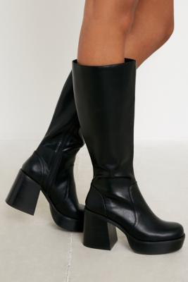 high platform boots black