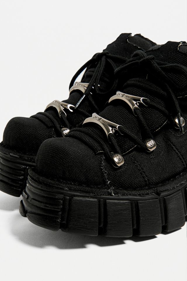 New Rock - Bottes en cuir noir Pinatex #3