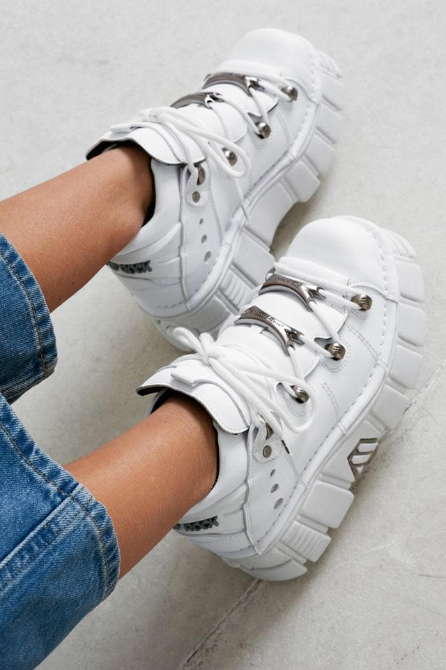 Platform Sneakers New Rock Scarpe Bianche New Rock Faux Leather