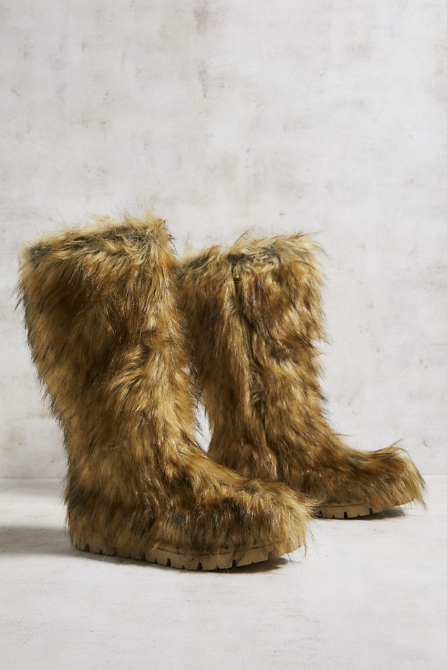 Daisy Street Brown Faux Fur Boots #1