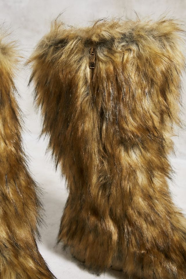 Daisy Street Brown Faux Fur Boots #4