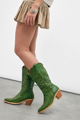 ROC UO Exclusive Green Garland Leather Cowboy Boots