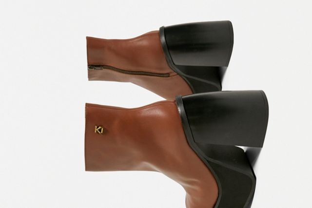KALTUR – Ankle-Boots mit Absatz in Hellbraun #3