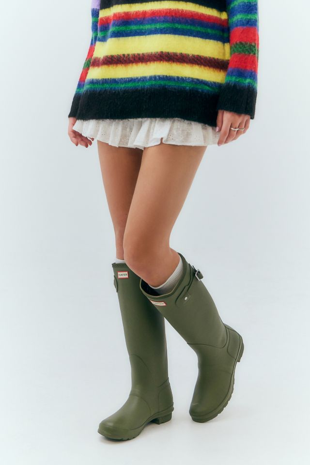 Hunter Olive Original Tall Wellington Boots Urban Outfitters UK