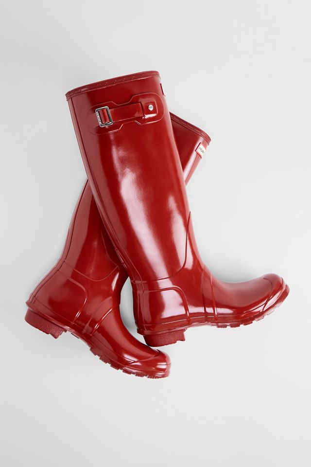 Bottes Wellington Classiques Hautes Brillantes Rouge Hunter #1