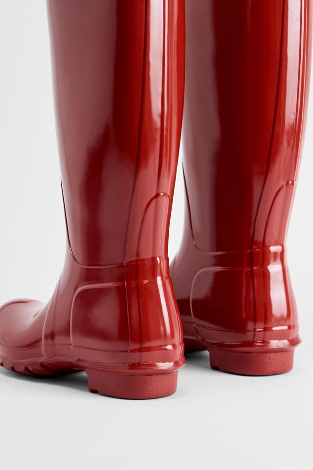 Bottes Wellington Classiques Hautes Brillantes Rouge Hunter #3