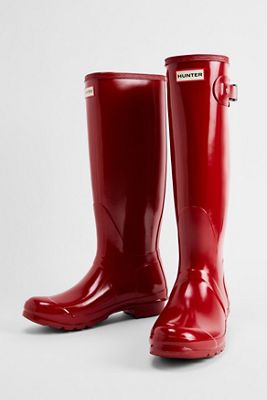 Hunter Rote Glänzende Original Hohe Gummistiefel