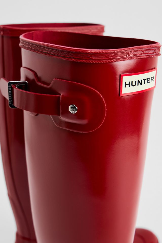 Hunter Rote Glänzende Original Hohe Gummistiefel #2
