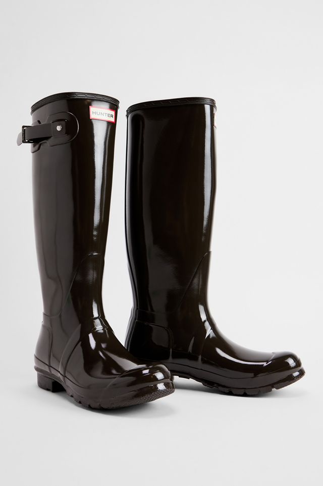 Hunter Braune Gloss Original Hohe Wellington Stiefel