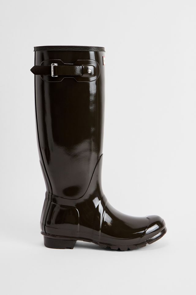 Hunter Braune Gloss Original Hohe Wellington Stiefel #1
