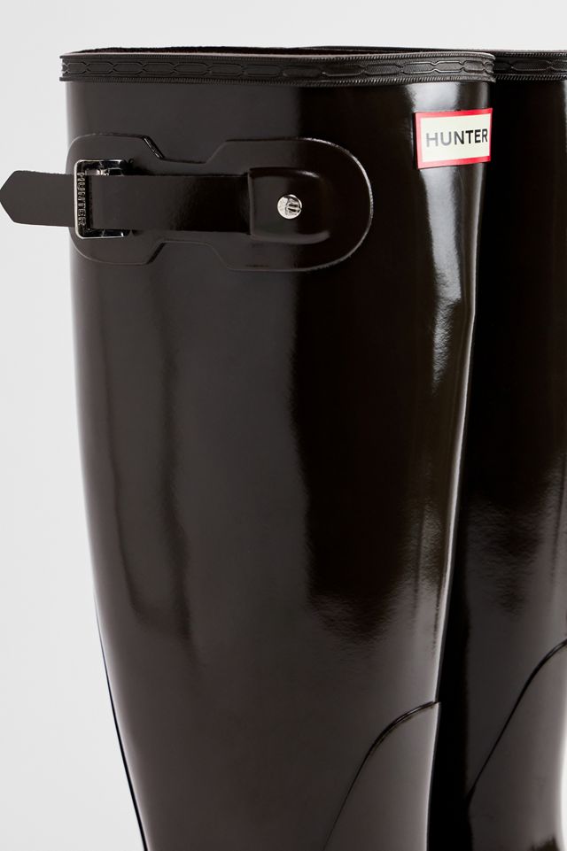 Hunter Braune Gloss Original Hohe Wellington Stiefel #2