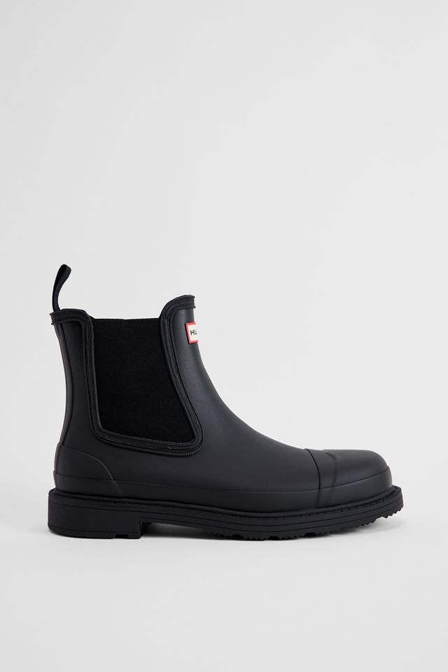 Hunter Schwarze Commando Chelsea Boots #1