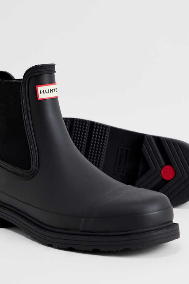 Hunter Schwarze Commando Chelsea Boots #2