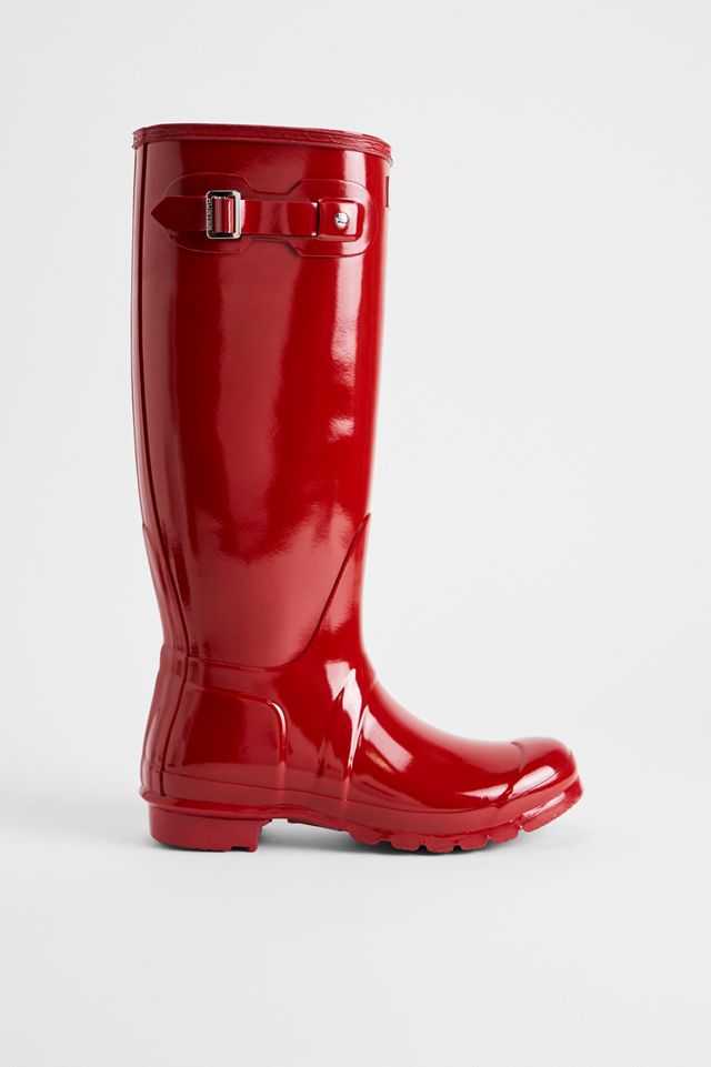 Hunter Rote Glänzende Original Hohe Gummistiefel #2