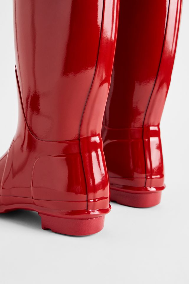 Hunter Rote Glänzende Original Hohe Gummistiefel #4
