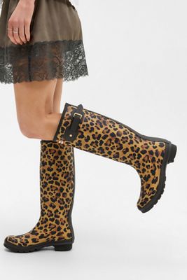 Hunter Leopard Original Tall Wellington Boots