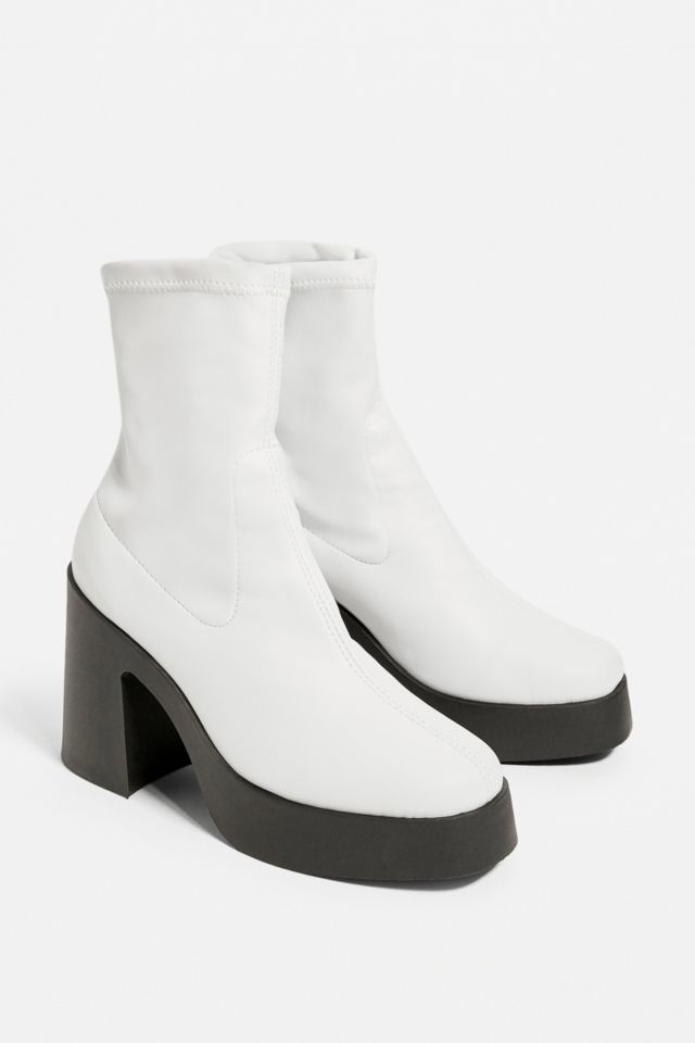 UO Brink Platform White Sock Boots | Urban Outfitters UK