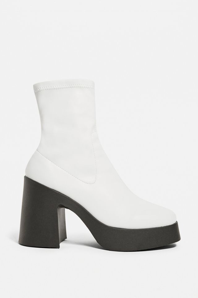 UO Brink Platform White Sock Boot #1