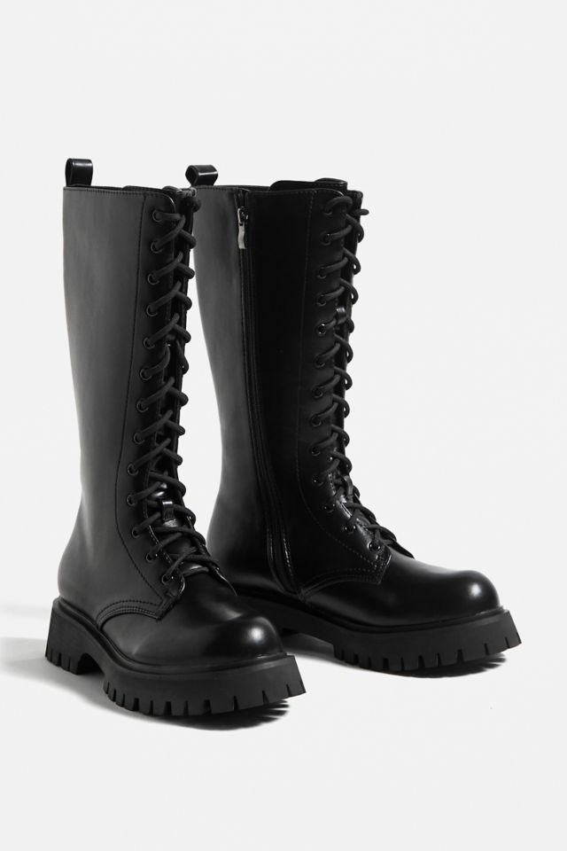 Tall combat lace up 2024 boots