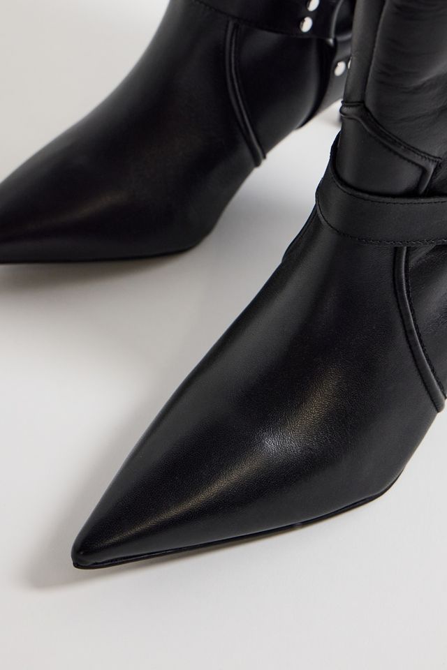 UO Black Harness Pointed Leather Boots #3