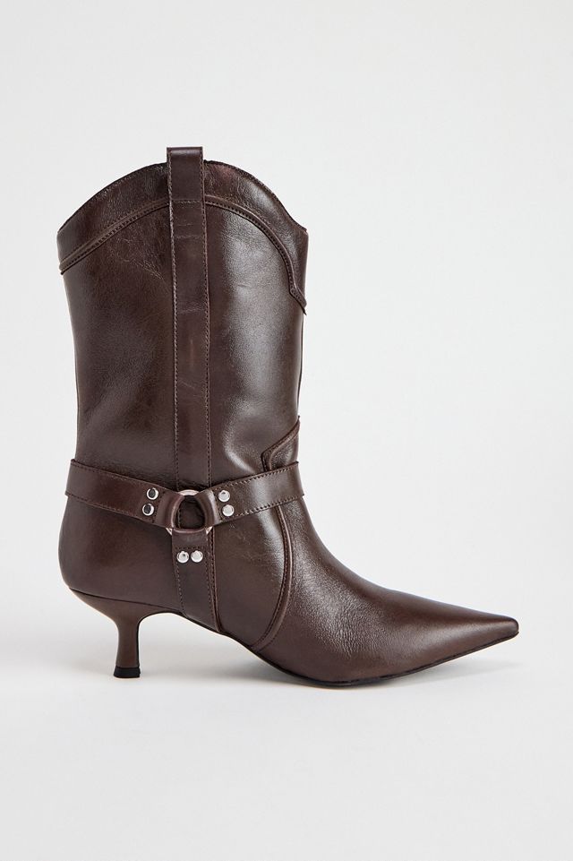 UO Brown Harness Pointed Leather Boots #2