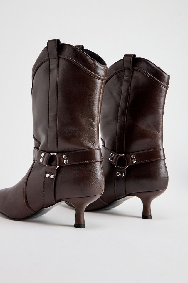 UO Brown Harness Pointed Leather Boots #4