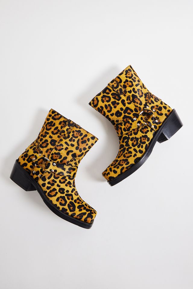 Asra Brent Leopard Print Moto Boots #1
