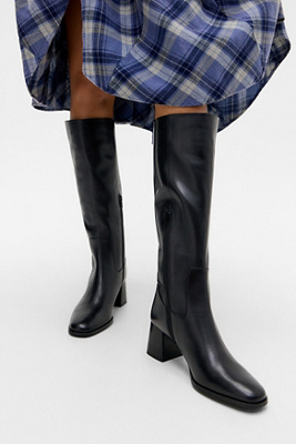 UO Black Kaia Knee High Boots Product Page