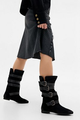 BDG Black Shiver Buckle Boots